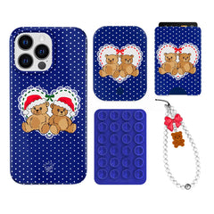 Winter Teddy iPhone Bundle Set - Wallet