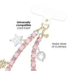 Pink Holiday Leather Chain Phone Charm
