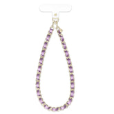 Metallic Purple Leather Chain Phone Charm