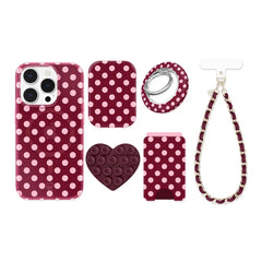Raspberry Polka Dot iPhone Bundle Set