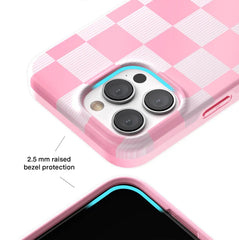 Pink Vibe Checkered iPhone Case