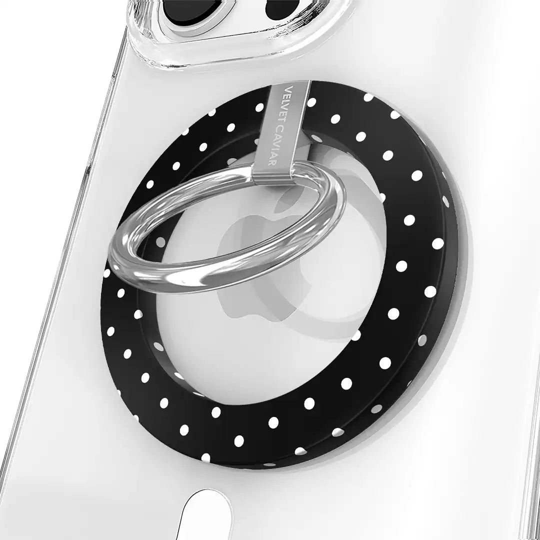 Black Polka Dot MagSafe Grip Ring