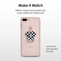Black Checkered Grip Ring