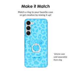 Aqua Blue Leopard Phone Ring