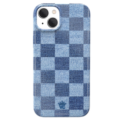 Denim Vibe Checkered iPhone Case